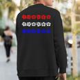 Patriotic Hawaiian Usa Red White Blue Aloha Bands Sweatshirt Back Print