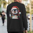 Peace Sign Hand Penguin Santa Christmas Penguin Pajamas Sweatshirt Back Print