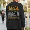 Pound Cake Nutrition Food Thanksgiving Costume Christmas Sweatshirt Back Print