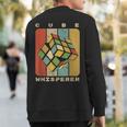 Puzzle Cube Whisperer Vintage Speed Cubing Youth Math Sweatshirt Back Print