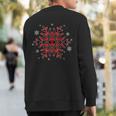 Red Black Plaid Snowflake Lover Matching Family Pajama Sweatshirt Back Print