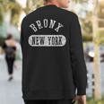 Retro Cool Vintage Bronx New York Distressed College Style Sweatshirt Back Print