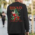 Rocking Around The Christmas Tree Santa Rock And Roll Guitar Sweatshirt Back Print