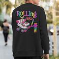 Rolling Into 4 Years Let's Roll I'm Turning 4 Roller Skate Sweatshirt Back Print