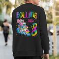 Rolling Into 8 Years Let's Roll I'm Turning 8 Roller Skate Sweatshirt Back Print