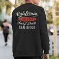San Diego Surfing Vintage California Surf Sweatshirt Back Print