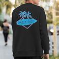 Santa Cruz California Ca Surf Palm Trees Souvenir Sweatshirt Back Print