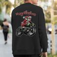 Santa Riding A Motorbike Christmas Motorcycle Christmas Sweatshirt Back Print