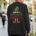 Santa's Favorite Ultrasound Tech Elf Christmas Light Sweatshirt Back Print