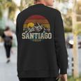 Santiago Chile Vintage Mountains Retro Souvenir Sweatshirt Back Print