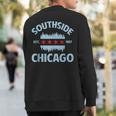 Southside Chicago Flag Skyline Sweatshirt Back Print