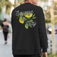 Squeeze The Day Lemons And Leaves Cute Sweatshirt Back Print