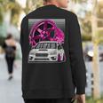 Subie Va Jdm Stance Car Wheel Boxer Motor Racing Graphic Sweatshirt Back Print