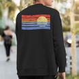 Sunset Stripes Distressed Retro 70S Look Sweatshirt Back Print