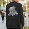 Teddy Bear I Love My Teddy Bear Reading Book Lg Alt Sweatshirt Back Print