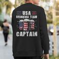 Usa Drinking Team Captain 4Th Of July Patriotic Sweatshirt Back Print