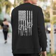 Usa Guns Weapons Flag Rifles Stripes Military White Sweatshirt Back Print