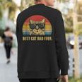 Vintage Best Cat Dad Ever Bump Fist Father's Day Cat Daddy Sweatshirt Back Print
