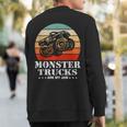 Vintage Monster Truck Are My Jam Retro Sunset Cool Engines Sweatshirt Back Print