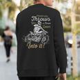 When Life Throws You A Curve Lean Into It Biker Motorcycle Sweatshirt Back Print