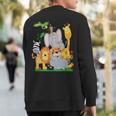 Zoo Animals Wildlife Birthday Party A Day At The Zoo Sweatshirt Back Print