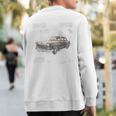 Car Vintage Retro Blueprint Automobile Auto Lovers Sweatshirt Back Print