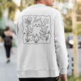 Cute Octopus To Paint And Color In For Children Sweatshirt Back Print