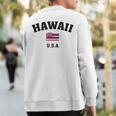 Hawaii Usa With American FlagSweatshirt Back Print