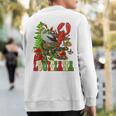 Louisiana Cajun Christmas Crawfish Pelican Alligator Xmas Sweatshirt Back Print