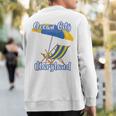 Ocean City Maryland Striped Umbrella Beach Chair Sweatshirt Back Print