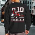 10Th Birthday Race Car 10 Year Old Let's Roll Toddler Boy Sweatshirt Back Print