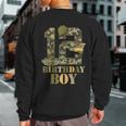1Th Birthday Military Themed Camo Boys 12 Years Old Soldier Sweatshirt Back Print