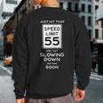 55Th Birthday Speed Limit Sign Auto Mechanic Car Racing Fan Sweatshirt Back Print