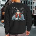 Biker Santa Claus On Motorcycle Christmas Biking Ride Sweatshirt Back Print