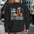 Black Melanin Queen Curly Natural Afro African American Sweatshirt Back Print