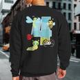 Bugs And Insects Nature Lover 4 Year Old 4Th Birthday Party Sweatshirt Back Print