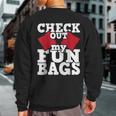 Check Out My Funbags Cornhole Player Bean Bag Game Sweatshirt Back Print