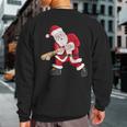 Christmas Santa Claus With Baseball Bat Baseball Sweatshirt Back Print