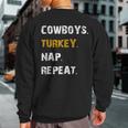 Cowboys Turkey Nap Repeat Thanksgiving Football Sweatshirt Back Print