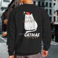 Cute Cat Merry Catmas Christmas Cat Lovers Santa Pajama Sweatshirt Back Print