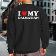 Dog Lovers Heart I Love My Dalmatian Sweatshirt Back Print