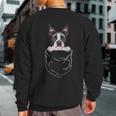 Dog In Pocket Boston Terrier Dog Lover Sweatshirt Back Print