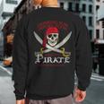 Drinking Rum Before Noon Makes You A Pirate Distressed Sweatshirt Back Print