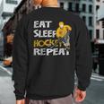 Eat Sleep Hockey Repeat For With Puck And Stick Sweatshirt Back Print