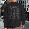 Electric Guitar Vintage Patent Guitarist Drawing Print Sweatshirt Back Print