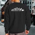 Evolution Of Man To Sheep Wake Up Sheeple Conspiracy Sweatshirt Back Print