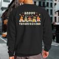 Happy Thanksgiving Autumn Gnomes With Harvest Sweatshirt Back Print