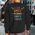 I'm Enzo Doing Enzo Things Cool Christmas Sweatshirt Back Print