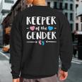 Keeper Of Gender Reveal Gender Reveal Announcement Sweatshirt Back Print