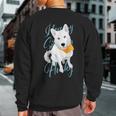 I Love My Siberian Husky White Snow Dog With Blue Eyes Sweatshirt Back Print